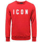 New ICON Men's Cotton Premium Round Neck Printed Letter Sweatshirt Classic Men / Women Round Neck Sweatshirt ICON Men's Hoodie