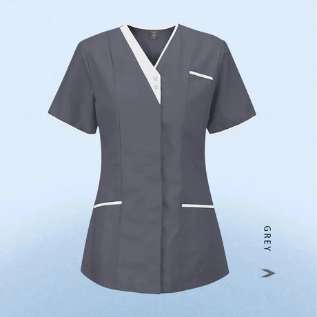 Nursing Scrubs Uniform Women Medical Tops Short Sleeve Surgical Uniform Pet Shop Beauty Salon Work Uniform Blouse Costume Shirts