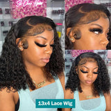 Wiginside 13X4 13X6 Lace Frontal Closure Deep Wave Wig 5X5 Glueless Ready To Wear Go Curly Short Bob Human Hair Wigs Preplucked