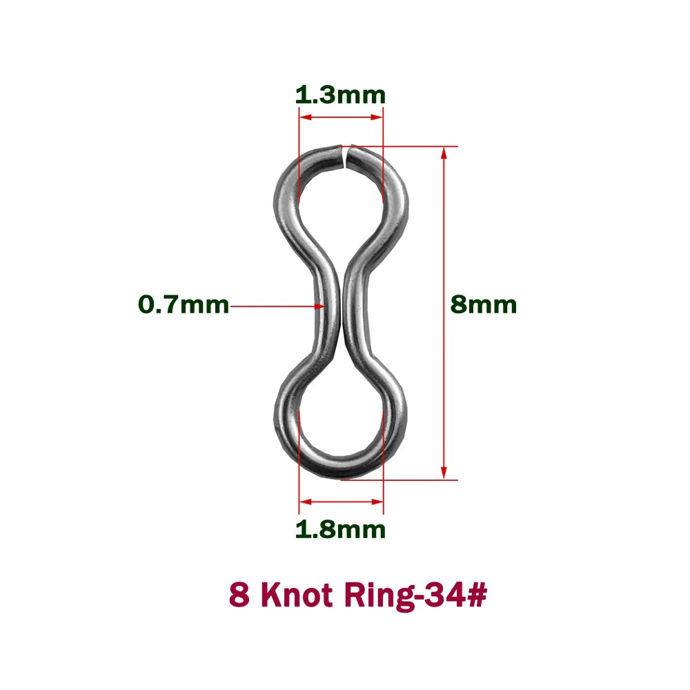 CF Lure Hard bait 30~46 Size DIY Stainless Steel 8 Knot Ring Customizable Jointed Ring Fishing