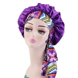 New Women Satin bonnet With Elastic Tie Band Night Sleep Cap Hair Care bandana Nightcap Unisex Cap Bonnet De Nuit Shower Turban