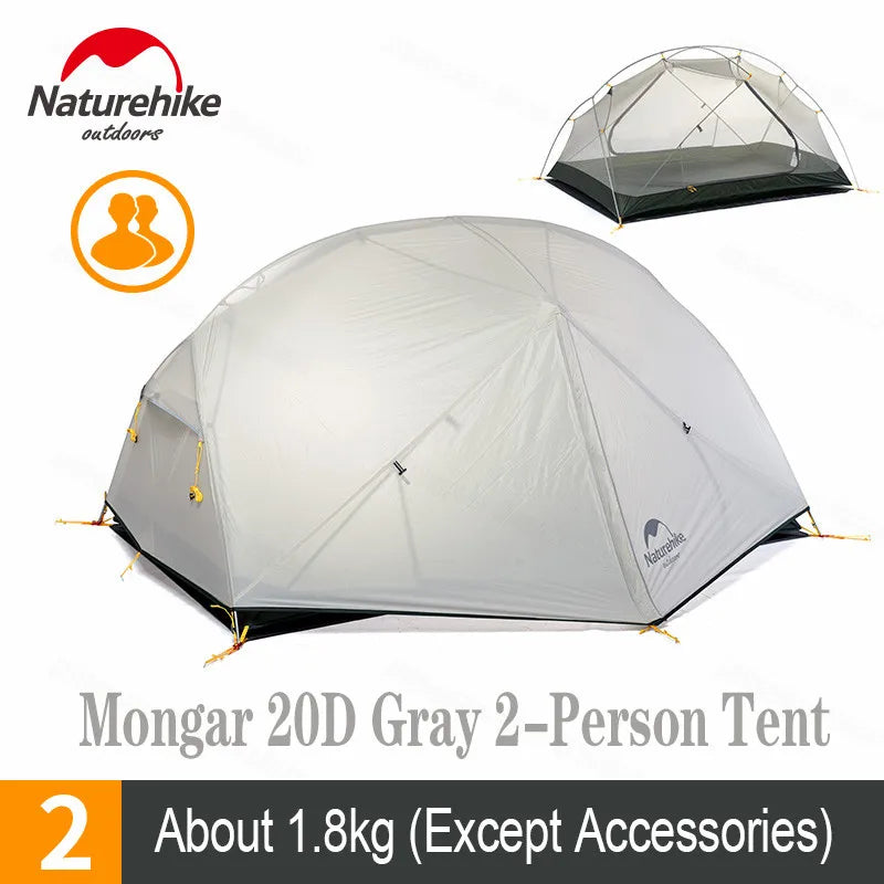 Naturehike Mongar 2 Camping Tent Double Layers 2 Person Waterproof Ultralight Dome Tent