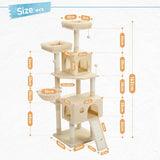 Luxury Pet Cat Tree House Condo Furniture Multi-Layer Cat Tower with Ladder Natural Sisal Scratching Post Climbing Jumping Toy