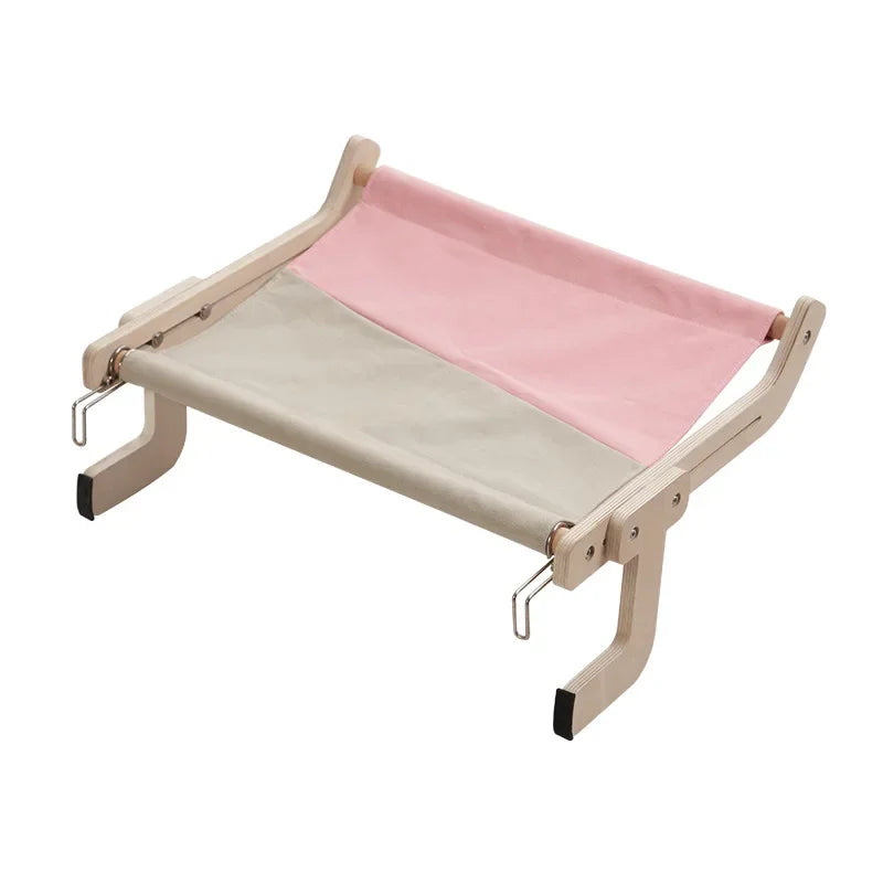 Hanging Pet Cat Bed Window Hammock Sofa House Furniture Kitten Indoor Washable Removable Seat Wooden Sleeping Bed Perch Shelves