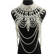 Body Chain Jewelry Pearl Sexy Beaded Collar Shoulder Bikinis Waist Chain Bra Body Chains For Women Waist Hain Wedding Dress