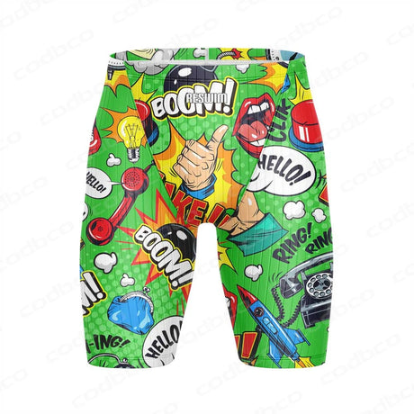 Summer Mens Swimming Tight Shorts Surf Jammers Swimwear New Beach Trunks Sports Training Pants Quick Dry Surfing Diving Swimsuit