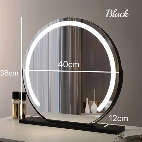 Vanity Mirror with Lights LED Round Makeup Mirror for Bedroom with 10X Magnification Smart Touch Dimmable 3 Modes 360° Rotation