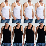 8 Pcs Cotton Mens Sleeveless Tank Top Solid Muscle Vest Men Undershirts O-neck Gymclothing Tees Tops Body Hombre Men Clothing