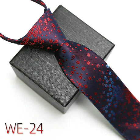 New Suit Business Zipper Tie for Man 48*7cm 1200 Pins High-end Polyester Neck Tie Striped Solid Color Grid Flower Ties