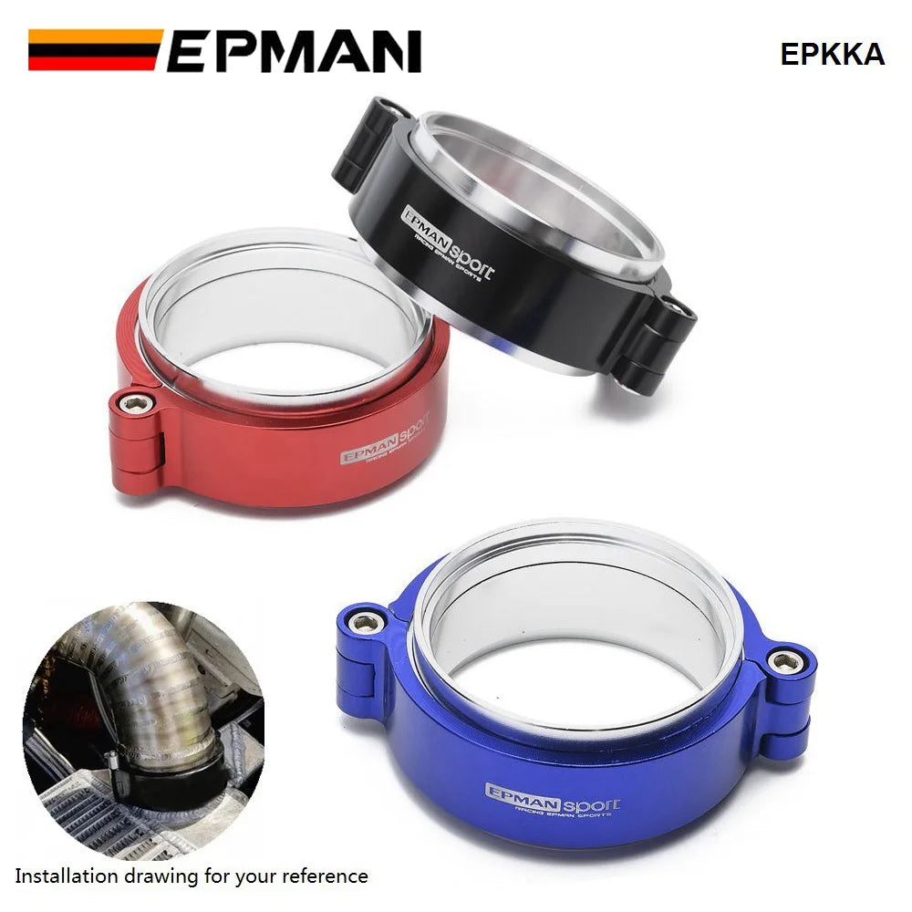 EPMAN HD Clamp System Assembly Exhaust V-band Clamp Anodized For 2.0",2.5",2.75",3.0" OD Turbo / Intercooler Pipe EPKKA