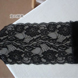 Elastic Hollow Floral Embroidery Lace Ribbon, DIY Apparel Sewing Fabric, Home Textile Decor Tape, Black and White, 15cm Wide