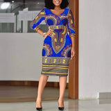 European and American national style women dress sub-skirt African fashion ladies printed dress