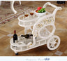 European  Homestay Storage Cart Restaurant Household Double-decker Trolley Hotel Bar Club Wine Racks Dining Kitchen Islands Bf