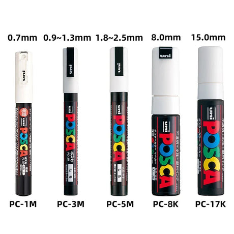 Uni Marker Pen, PC-3M Acrylic posca marcadores permanent marker graffiti paint pen For Rock Metal Leather Ceramic Glass Plastic