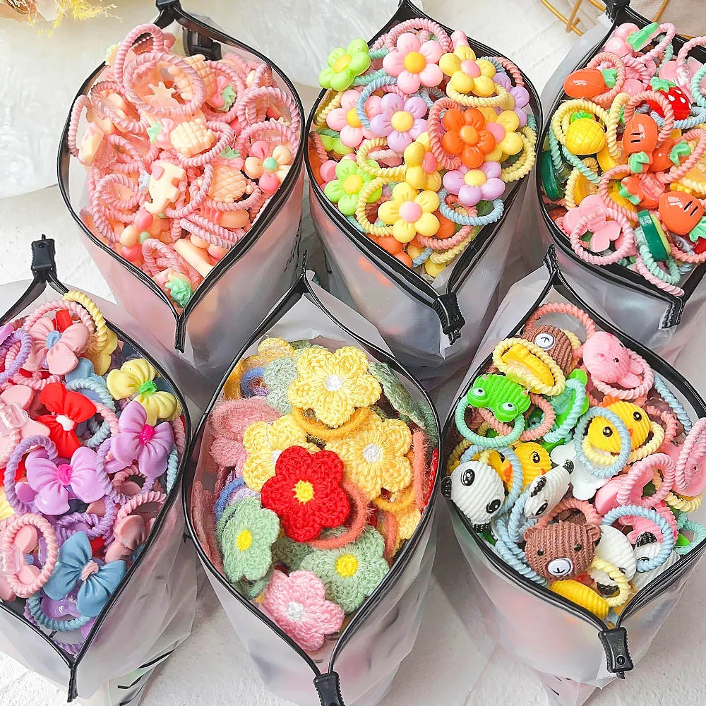 10Pcs/Set New Cute Bowknot Headbands Newborn Girls Elastic HairBands Baby Hair Accessories for Kids Cartoon Bows Headwear Gift