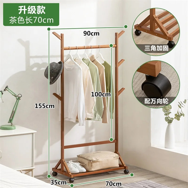 Wooden Boutique Coat Stand Floor Pants Bag Cheap Hotel Clothes Hanger Garden Shoe Shelf Towel Hook Rack Para Ropa Room Furniture