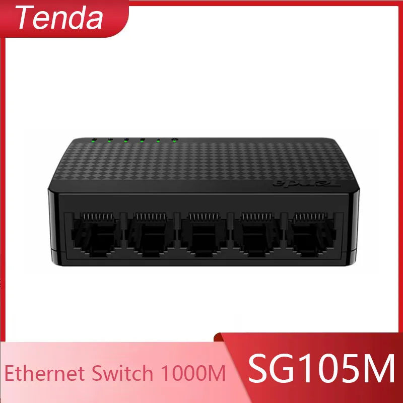 Tenda SG105M All Gigabit Ports High-speed Network 5-Port Ethernet Switch 1000Mbps Fast Lan Hub Full/Half Duplex Plug and Play