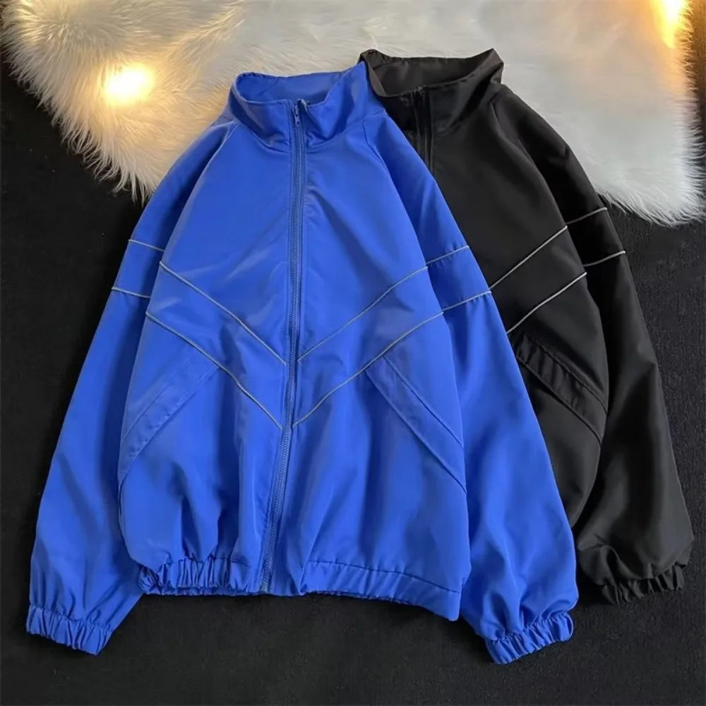 Men Jackets Streetwear Oversized Outdoor Jacket Male Autumn New Trend Windbreak Coat Couple Fashion Loose Zipper All-match Tops