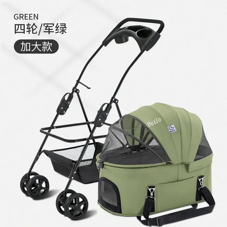 Detachable Pet Trolley 4 Wheel Universal Dog Stroller for Small Dog Cat Carrier Load Bearing 20kg