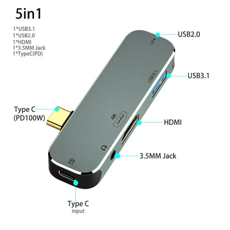 Powered Type C to USB TypeC to 3.5MM Jack USBC PD Type-C to HDMI Adapter Converter Hub Splitter Docking Station for MacBook