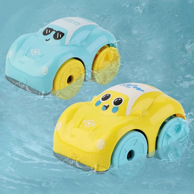 Children Bath Water Playing Toys ABS Clockwork Car Cartoon Vehicle Baby Bath Toy Kids Gift Amphibious Cars Bathroom Floating Toy