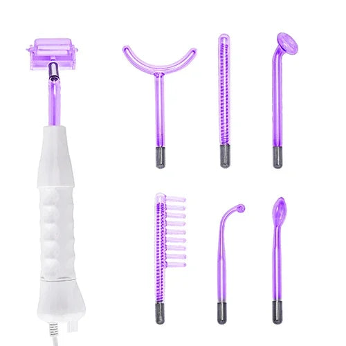 7 Red or Violet Ray Electrodes Glass Tube Wand Face Body Massage Acne Removal High Frequency Facial Skin Care Spa Beauty Device