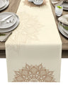 Mandala Flowers Linen Table Runner Kitchen Table Decoration Farmhouse Reusable Dining Table Runners Holiday Party Decor