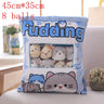 New Kawaii Animal Balls Pudding Candy Bag Pillow Plush Stuffed Mini Doll of Donut Boba Milk Tea Bat Newt Cat Nap Plushie