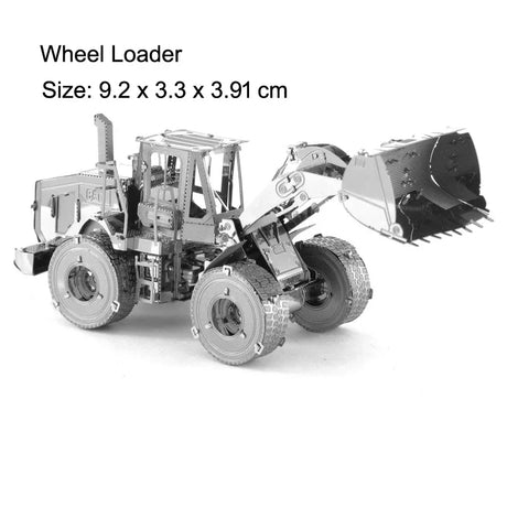 3D Metal Puzzles DIY Assembly Model Engineering Vehicle Long Nose Truck Loader Crane Mixer Car Educational Toys for Children