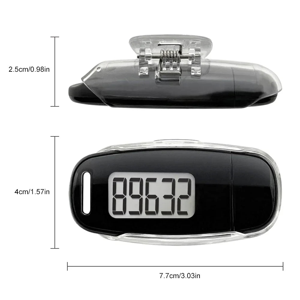 3D Digital Pedometer Mini Simple Walking Step Counter USB Rechargeable Digital Pedometer for Sports Fitness Camping Hiking