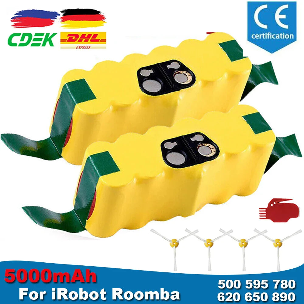 14.4V 5000mAh For iRobot Roomba Battery 500 600 700 800 900 595 620 650 780 890 Battery For Roomba Vacuum Cleaner Battery