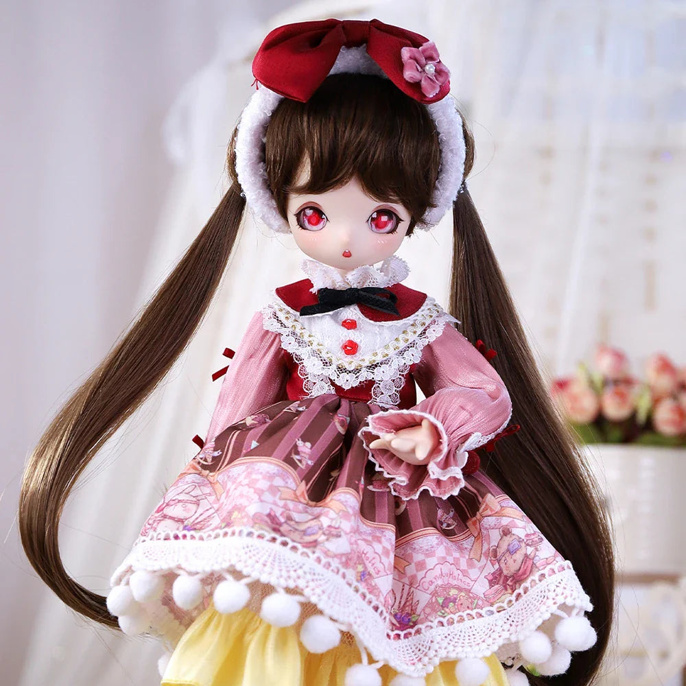 DreamFairy1st Generation1/4 BJD Anime Style 16 Inch Ball Jointed Doll Full Set Includes Clothes Shoes Kawaii Dolls for Girls MSD