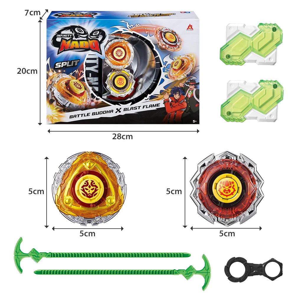 Infinity Nado 3 Original Split Series Set 2 Modes Combinable or Splitable Spinning Top Battle Metal Gyro +Launcher Kid Toy Gift