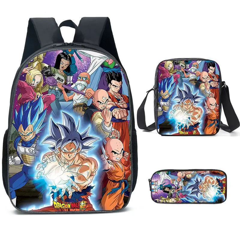 3 Pcs/set Dragon Ball 3D Print Cartoon School Bags for Boys Girls Goku Primary for Kids Back To School Gift Mochila