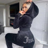 New Tracksuit Women Velvet Coutoure Couture Sweatsuits For Juicy Tracksuit Track Suit Two Piece Set Coture Women Pants Sets