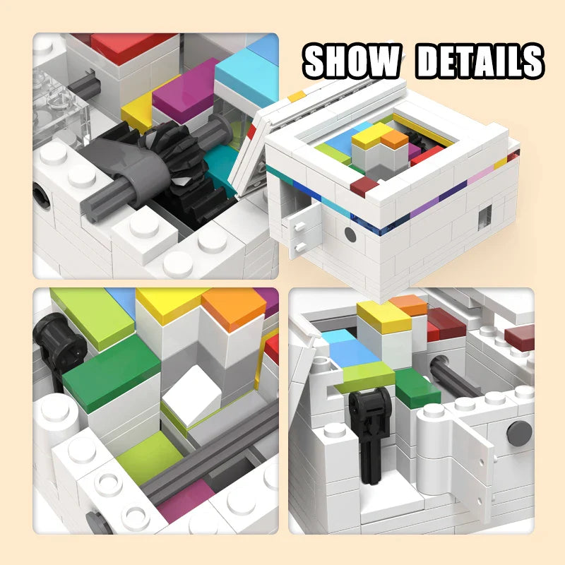 NEW MOC Building Block Model Set Challenge Decryption Box Rainbow Puzzle Box DIY Bricks Educational Toy Boy Gift