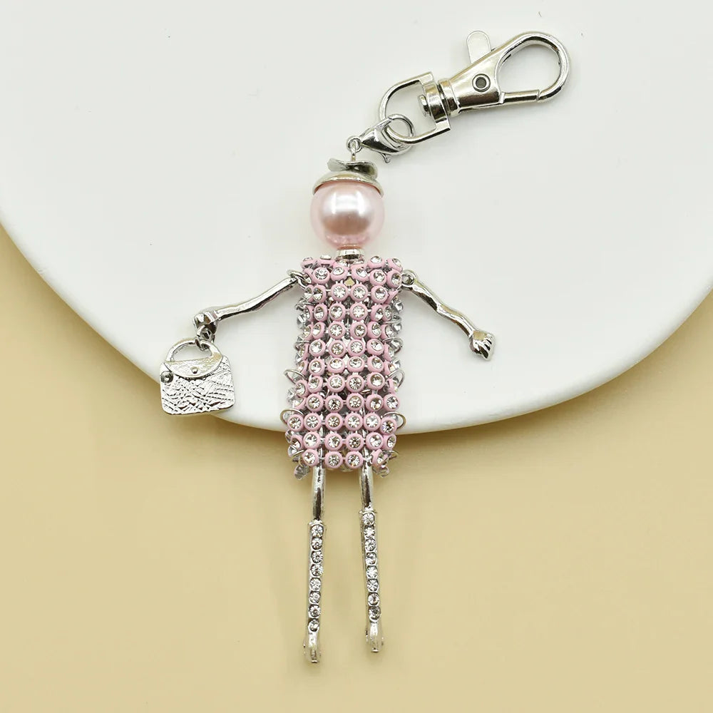 YLWHJJ brand Doll Handmade Cute charm keychain for Women Car Pendant Girls fashion Jewelry Bag key chains Accessories key ring