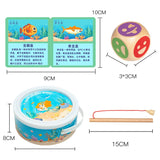 Wooden Magnetic Fishing Toys for Baby Cartoon Marine Life Cognition Fish Games Education Parent-Child Interactive