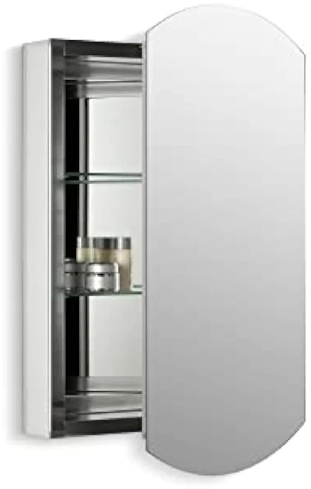 3073-NA Archer 20" W x 31" H Aluminum Single-Door Bathroom Medicine Cabinet with Mirror, Recessed or Surface Mount Bathroom