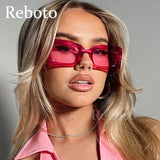 Popular Square Sunglasses For Women Retro Trendy Big Frame Pink Rectangle Female Sun Glasses Fashion Brand Eyewear Shades UV400