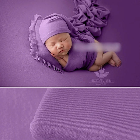 Newborn Photography Prop Stretchy Baby Wrap Infant Flower Headband Backdrop Blanket Fotografia Props Studio Shooting Accessories