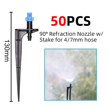 5-50m Garden Watering System 90/180/360 Degree Refraction Nozzle Automatic Irrigation Equipment for Greenhouse Plants Drip