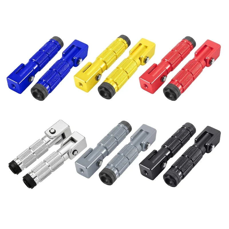 1 Pair Front Rear Footrest Pedal Motorcycle 90° Fixed Folding- Footpegs Modification Accessories M10 Motorcycle Foot Peg