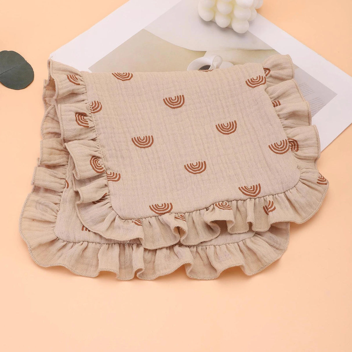 4Pcs/Set Soft Muslin Cotton Gauze Shoulder Rag Baby Burping Pad Ruffle Newborn Baby Burp Cloths