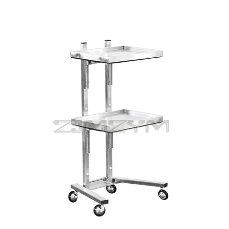 Hairdressing stainless steel cart Japanese two-layer folding beauty cart hair salon tool cart beauty cart