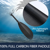 Sea Kayak Paddle Sport-Line 100% Full Carbon Fiber Kayaking Paddles for Boat Surfing Racing Kayak 10cm Adjustment with Free Bag