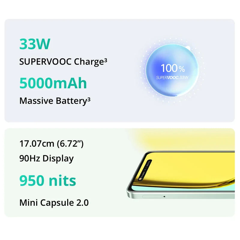 realme C67 Smartphone Snapdragon 685 Processor 6,72'' 90Hz Display 108MP AI Camera 5000mAh Battery 33W SUPERVOOC Charge NFC