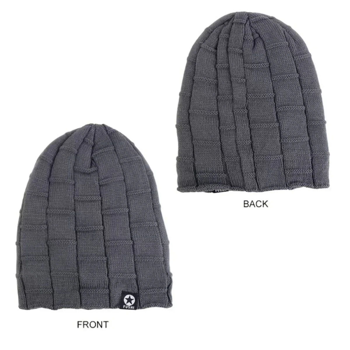 New Unisex Fleece Lined Beanie Hat Knit Warm Winter Hat Thick Soft Stretch Hat For Men And Women Fashion Skullies & Beanie