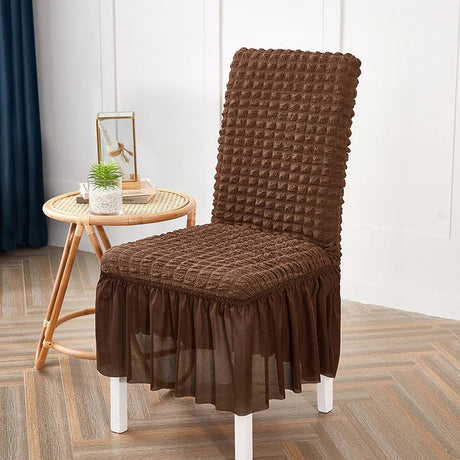 high quality Seersucker chair cover for dining room banquet chair slipcover stretch chair skirt elastic wedding chair decoration