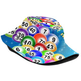 Bingo Balls Fisherman'S Hat Bucket Hats Caps Bingo Balls Play Game Gamble Cash Winner Family Humor Comedy Gold Fun King Queen